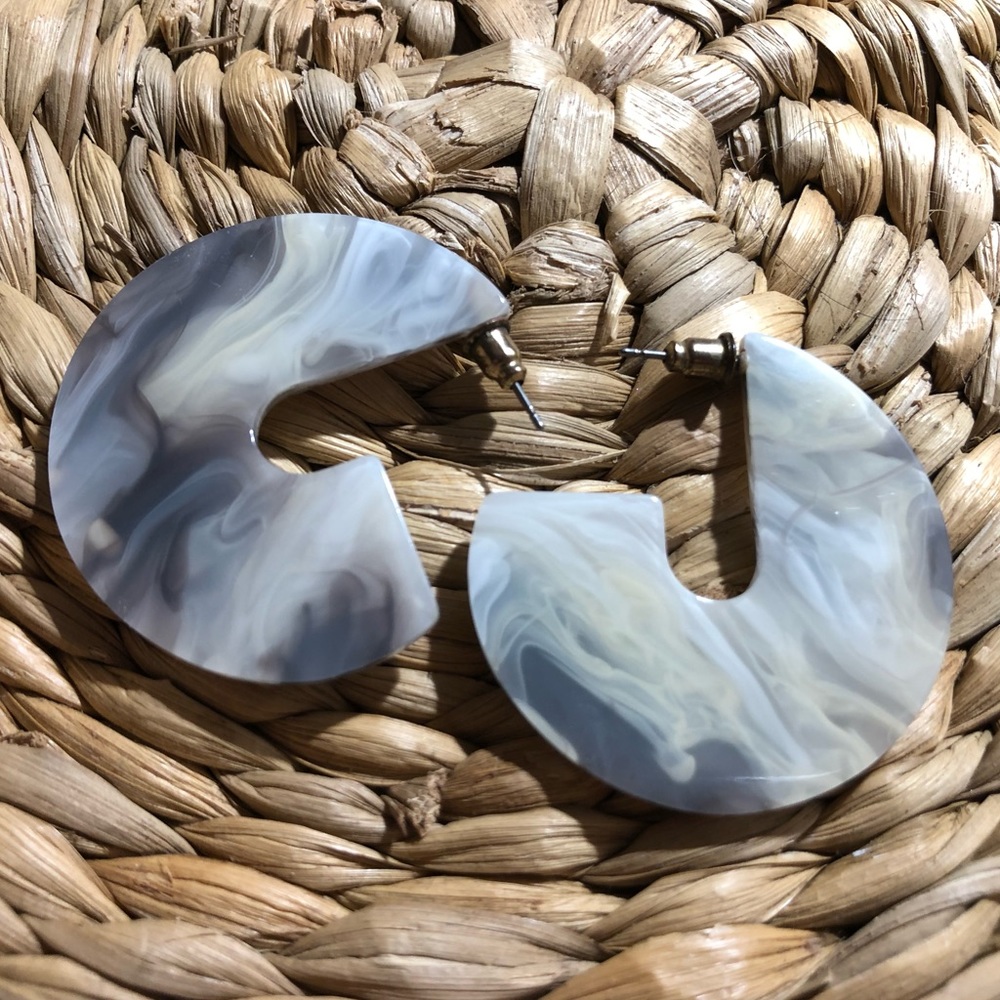 Gray Marbled Acetate Earrings